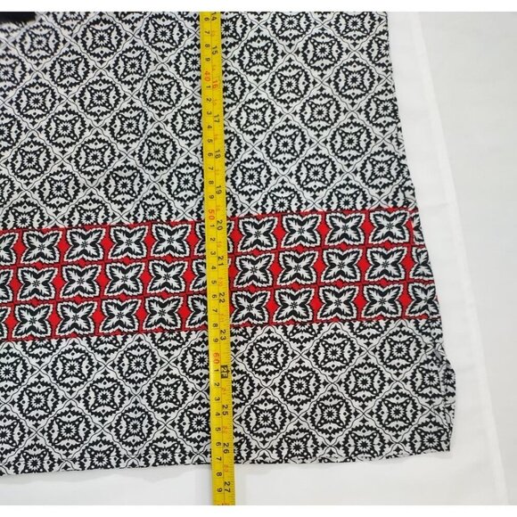 Anthea Femme women's tunic, black and white geometric print, red details size L - Picture 8 of 8